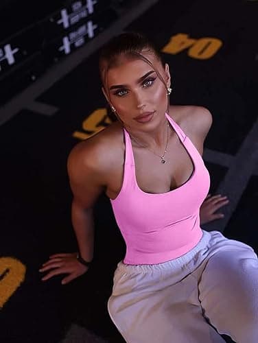 TRYTO Impact Halter Top Sports Yoga Tanks Women Workout Fitness Gym Outdoor Running Tank Tops thumbnail 3