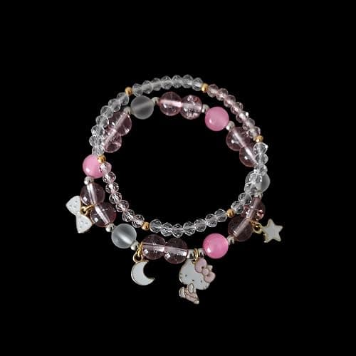 NIQIPOK Crystal Bead Bracelet Cute Cartoon Kawaii Elastic Beaded Bracelets for Women,Kawaii Crystal Beads Anime Relationship Matching Bracelet for Best Bracelets thumbnail 3