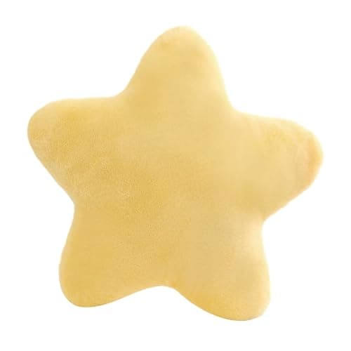 Cute Pillow Cushion Decorative Nursery Stuffed Throw Pillows Yellow Pink Sofa Pillow Cushion Star Plush Pillow Kids Boys Girls Adults Car Home Chair Floor Bed Gift Reading Nook TV - Image 1