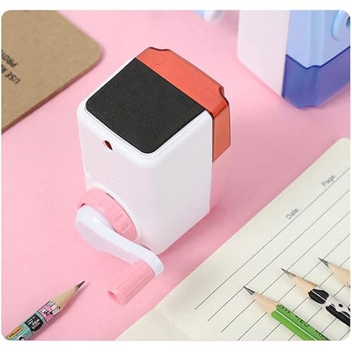 QIRUIRED Pencil Sharpeners Manual Sharpener Desktop Colored Pencil Sharpener Handheld Children Kids Gift School Stationery Office Students Supplies (Blue) thumbnail 5