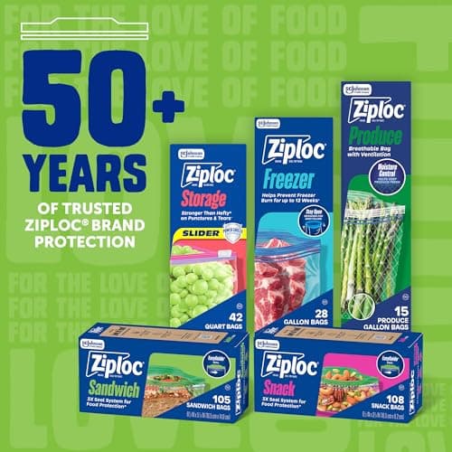 Ziploc Sandwich and Snack Bags with EasyGuide Texture, Plastic Storage Bags with Grip 'n Seal Technology, 270 Bags Total thumbnail 7