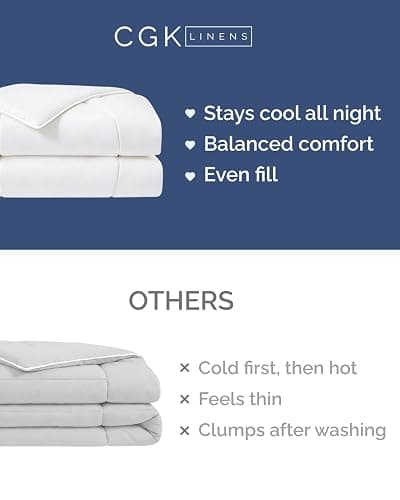 Cooling Comforter Full/Queen Size - Cooling Blanket for Hot Sleepers and Night Sweats - Summer Comforter for Full & Queen Size Beds - Soft, Comfy, Breathable Cold Blanket for Sleeping - 90x90 (White) thumbnail 6