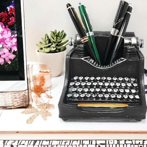 Retro/Shabby Chic/Vintage Typewriter Pencil Holder for Desk/Desk Organizer for Writer's Desk- Nostalgic Gift for Writers/Gift for Vintage Lovers/Gift for Typewriter Lovers thumbnail 3