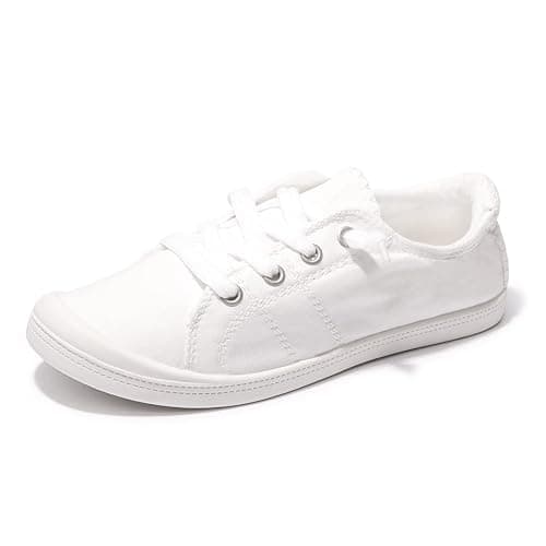 Women's Slip On Canvas Sneaker Low Top Casual Walking Shoes Classic Comfort Flat Fashion Sneakers - Image 1