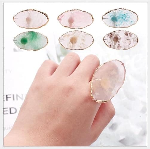 Nail Art Palettes Nail Mixing Palette Polish Color Mixing Plate Golden Edge Resin Nail Holder Cosmetic Mixing Tools Green Practical and Professional thumbnail 8