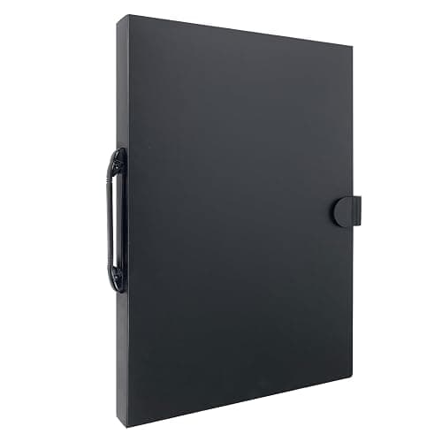 JJRING 16x22 Art Portfolio Folder for Diamond Painting, 40-Pocket Portfolio Binder Featuring Clear Plastic Sleeves, Display Book with Handle for Artwork and Document Storage, Black - Image 1