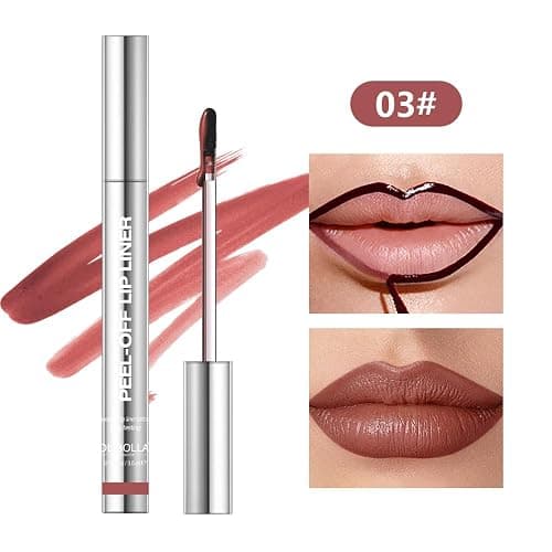 BANGFENG 4Pcs Peel Off Lip Liner Stain Set - Long-Lasting, Smudge-Proof, Waterproof Nude Matte Lip Tint, Non-Fading Peel Off Lip Color, Effortless Precision & Full Coverage, 24H Color Hold thumbnail 4