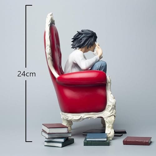 Gooyeh Death Note Figure L Figure anime Statua L Divano seduto Figura Collezione di modelli Ornamento da scrivania Regalo di compleanno 24 cm thumbnail 2