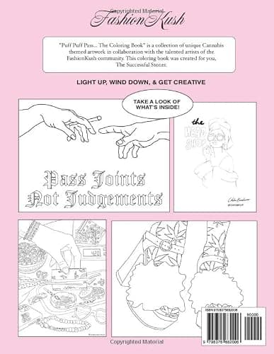 Puff Puff Pass... The Coloring Book: Adult Themed Coloring Book For The Stylish Stoner thumbnail 2