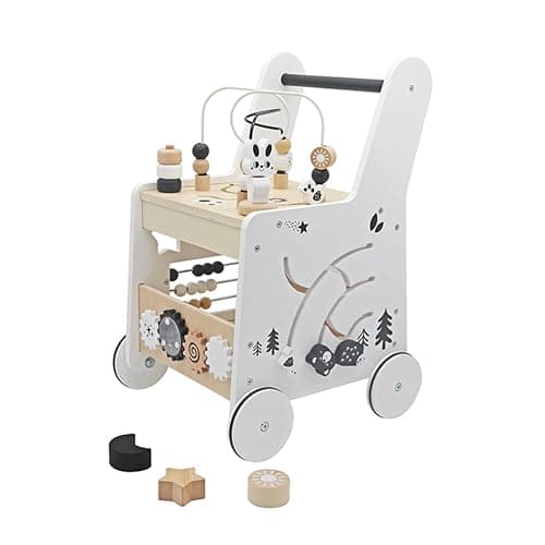 Touch Us Wooden Baby Walker - 5in1 Montessori Activity Cubes, Baby Push Walker for Toddler, 1+ Year Old Boy Girl | Sorting & Stacking Toys, Bead Mazes & Counting Toys thumbnail 9