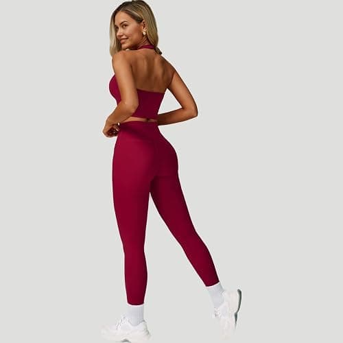 Women’s 3 Piece Workout Set – Sports Bra, Leggings & Jacket with Thumbholes – Yoga Outfit Activewear for Gym Running Training thumbnail 5