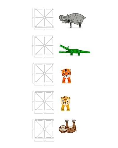 MAGNA-TILES Jungle Animals 25-Piece Magnetic Construction Set, The ORIGINAL Magnetic Building Brand thumbnail 5