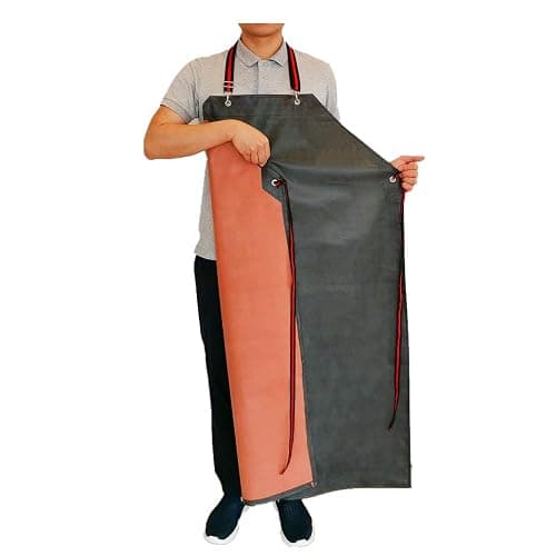 TonLing Thick Rubber Apron, 47.2 x 33.5 Inch Waterproof, Long Chemical Resistant, Adjustable for Dishwashing, Cleaning Fish, Gardening, Lab Work, Butcher and Dog Grooming, Grey - Image 1