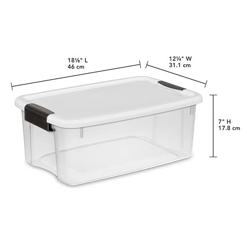 Sterilite 6-Pack Ultra Latching Box, Storage Bins with Lids, Clear Plastic, 18 Quart - Heavy-Duty Organizing Containers for Closet, Bathroom, and Office thumbnail 3