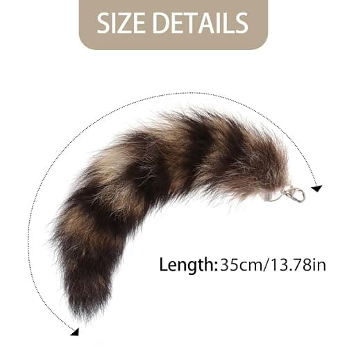 WOZUN For Key Ring Raccoon Coat Tails Chain Keychain Keyring Gift New thumbnail 2
