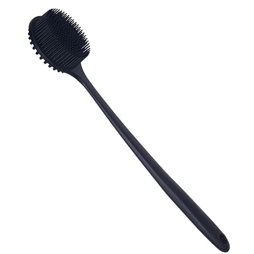 DNC Back Scrubber for Shower Soft Silicone Bath Body Brush with Long Handle (Black) thumbnail 2