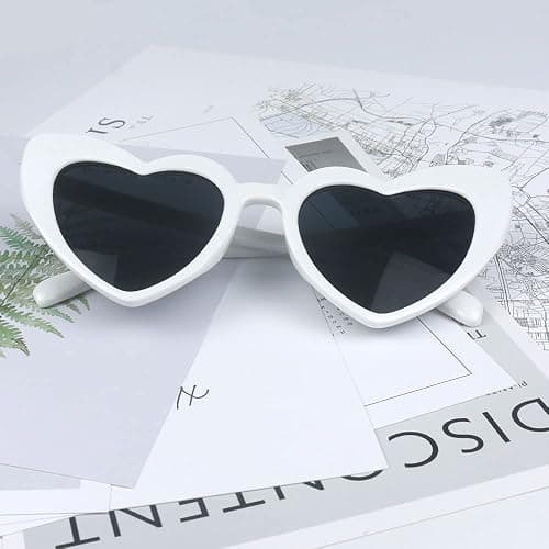 YooThink Love Heart Shaped Sunglasses for Women,Vintage Cat Eye Mod Style Retro Glasses thumbnail 6