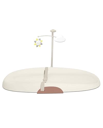 Skip Hop Baby Changing Pad Nursery Style Wipe-Clean Contoured with Cushioned Foam, Non-Skid Base, Built-in Safety Belt & Tuck-Away Toy Bar Fits Standard Changing Tables, Oat thumbnail 4