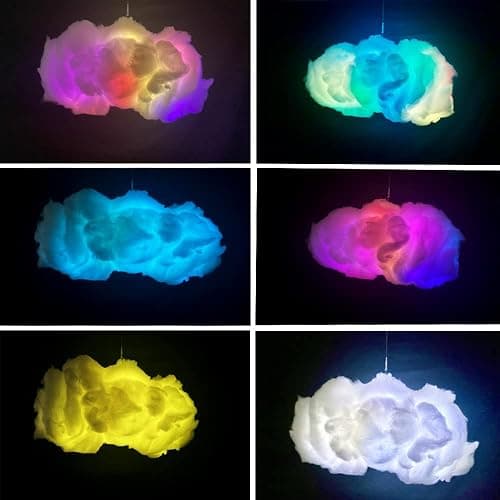 3D Big Cloud lightning Light Kit Music Sync Warm White Multicolor lightning Changing Strip Lights 360 Degree Wireless Remote APP NO DIY Coolest Decorations for Adults and Kids Indoor Home Bedroom thumbnail 4