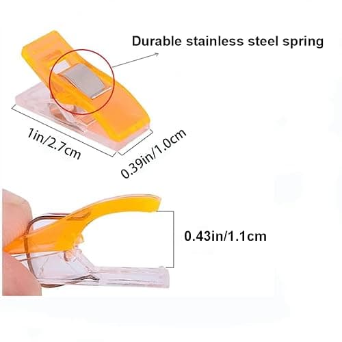 Sewing Clips,100 Pcs,Sewing Clips for Fabric,Fabric Clips for Sewing and Quilting,Quilting Clips for Binding,Sewing Accessories and Supplies(9 Colors) thumbnail 2