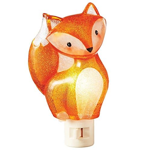 Sitting Woodland Fox Orange 3.5 x 6 Inch Acrylic Decorative Plug-In Wall Night Light - Image 1