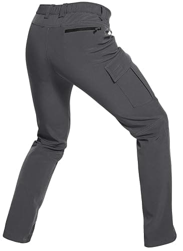 Wespornow Men's-Fleece-Lined-Hiking-Pants Water-Resistance-Snow-Ski-Pants Softshell Snowboarding Pants for Winter, Outdoor thumbnail 4