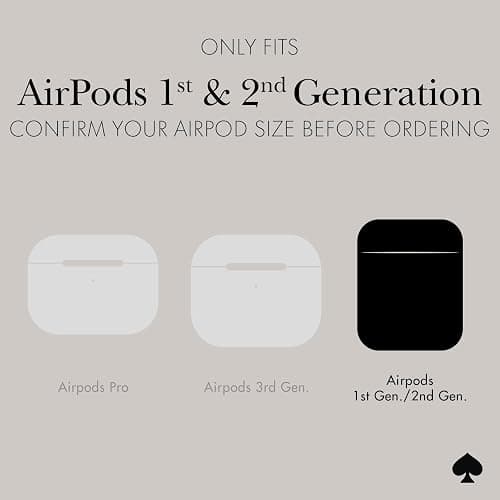 Kate Spade New York AirPods Protective Case with Keychain Ring - Tortoiseshell, Compatible with AirPods 2nd / 1st Generation thumbnail 2