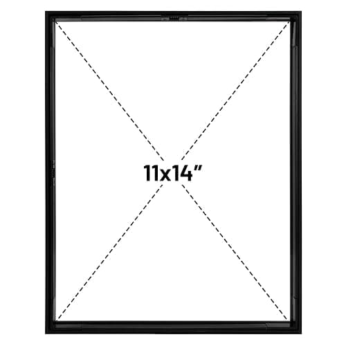 Frametory, Floating Picture Frame 11x14 - Black Aluminum Metal Photo Frame - Real Glass of Front - for Wall Mount Displays thumbnail 6