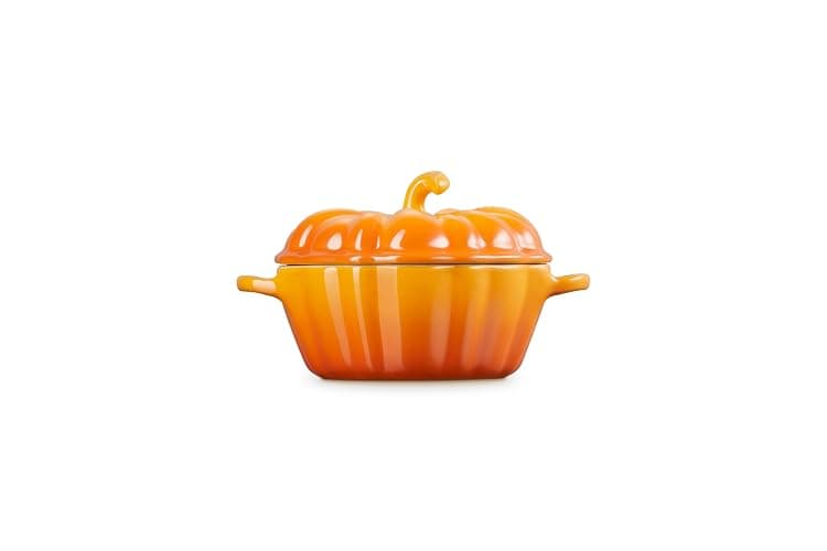 Le Creuset Stoneware Figural Pumpkin Petite Cocotte, 12 oz., Persimmon thumbnail 5