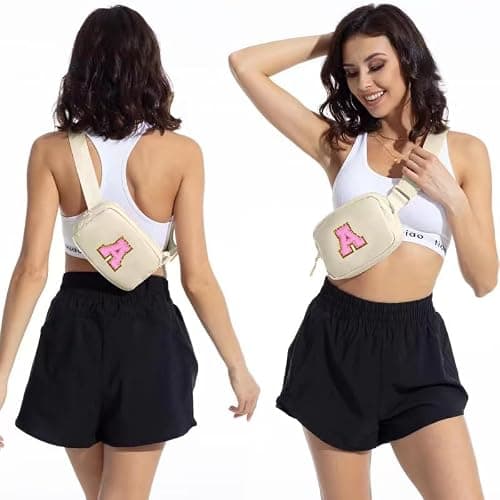 Letter Waist Pack for Women Girls – Initial Crossbody Fanny Pack with Keychain, Personalized Gift Bag(A) thumbnail 6