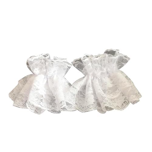 Oilmal Fake Sleeves, Women Fake Hand Sleeves Wrist Cuffs Ruffled Floral Lace Elastic Bracelet Steampunk Wedding Party Prom Clothing - Image 1
