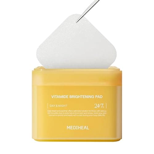 MEDIHEAL Vitamide Brightening Pad - Vegan Face Hypoallergenic Pads with Niacinamide, Sea Buckthorn - Radiance Boosting Pads for Clear, Illuminating Skin 100 - Vitamide