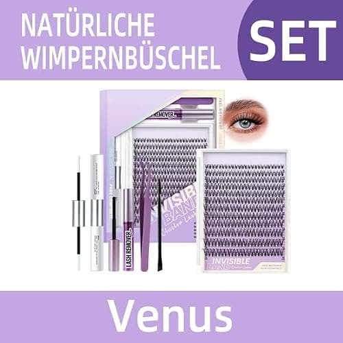 B&Q Lashes Extension Set 144PCS Venus Lash Clusters Unsichtbares Band 8-16MIX Manga Wimpern Extensions Set Wispy NatüRliche Wimpern Cluster 7 tage halt Lazy Girl Wimpernverlängerung(Venus 8-16mix) thumbnail 9