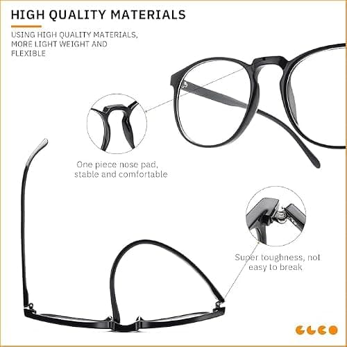 IBOANN Chic & Comfy Blue Light Glasses for Women - 3-Pack Round Frames, Screen-Ready Style with UV Protection Coating thumbnail 5