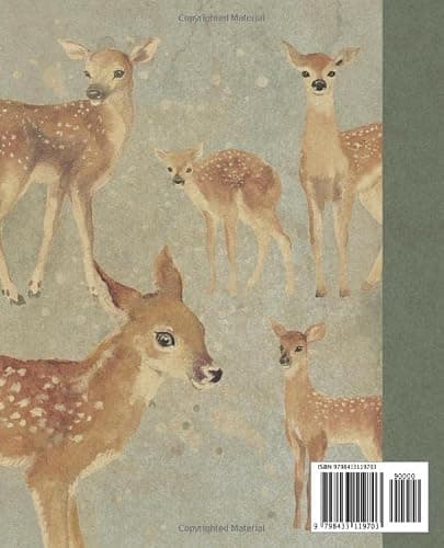Composition Notebook: Beautiful Vintage Deers Illustration Book For Notes. Perfect Gift For Animals and Nature Lovers thumbnail 2