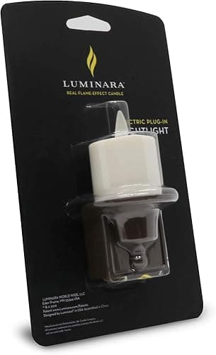 Luminara Flameless Candle Nightlight w/Dusk to Dawn Light Dark Auto Sensor, Bronze Plugin Night LED Light w/Patented Real-Flame Effect Technology, Safe for Kids & Pets thumbnail 8