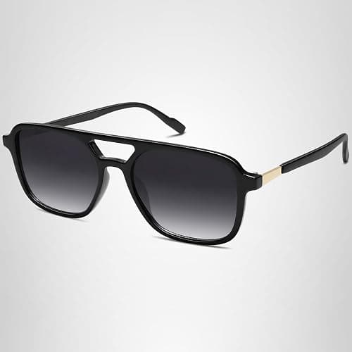 SOJOS Retro Aviator Sunglasses for Women Men,Trendy Rectangle Womens Mens Shades Sun Glasses SJ2202 thumbnail 8