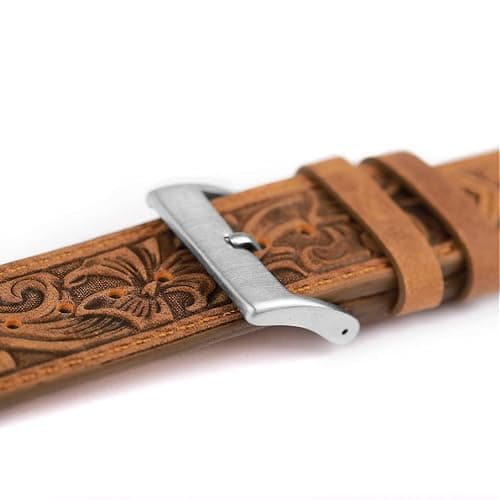 Falandi for Apple Watch Band Leather 40mm 38mm 44mm 42mm, Retro Pattern Leather Classical Replacement Smart Watch Band for iWatch Men Women Series SE 6 5 4 3 2 1 thumbnail 2