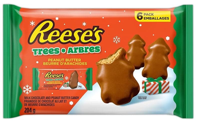 REESE'S Peanut Butter Trees, 6-Pack Christmas Chocolate Stocking Stuffer Candy, 204g - Image 1