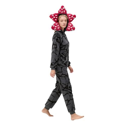 Unisex Demogorgon Onesie Pajamas Flannel One Piece Sleepwear Long Sleeve Hooded Pajama Pjs Adult Cosplay Sleepwear thumbnail 3