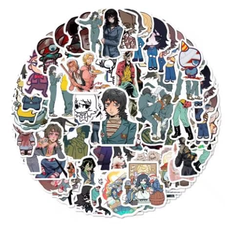 50Pcs Anime Stationery Stickers Horror Mouthwashing Game Sticker Stationery Student Cartoon Waterproof Graffiti Decorate thumbnail 2