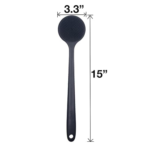 DNC Back Scrubber for Shower Soft Silicone Bath Body Brush with Long Handle (Black) thumbnail 6