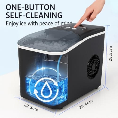 Wacloud Portable Countertop Ice Maker Machine – 1.3L Water Tank, 12KG/26lbs Daily Ice Output, 2 Ice Sizes, Auto Clean, Bullet Ice Cubes – Small Mini Cube Maker for Home, Office, RV, and Outdoor Use thumbnail 3