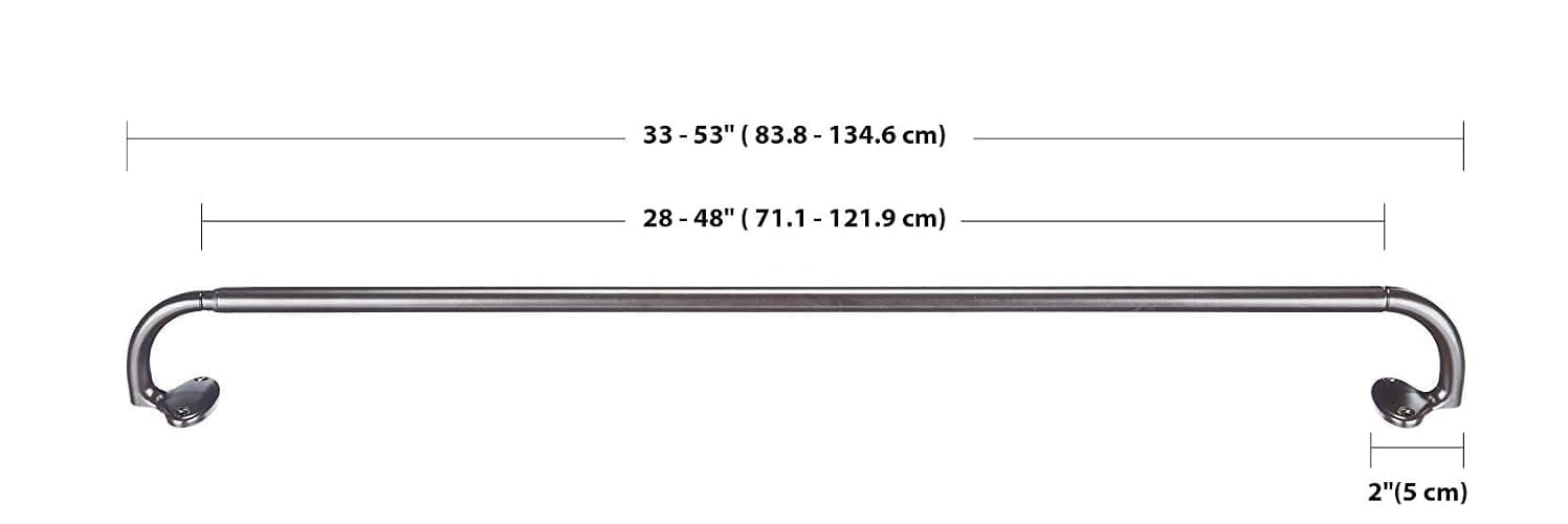 Amazon Basics Room Darkening Blackout Curtain Rod - 28" to 48", Dark Bronze (Espresso) thumbnail 2