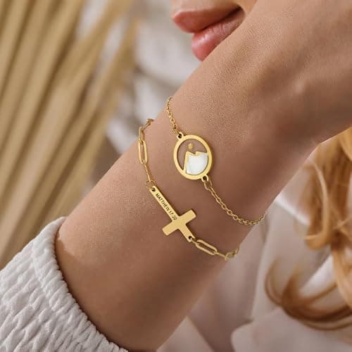 JoycuFF Christian Bracelets for Women Mustard Seed Bracelets Baptism Gifts for Girl Birthday Gifts for Women Her thumbnail 2