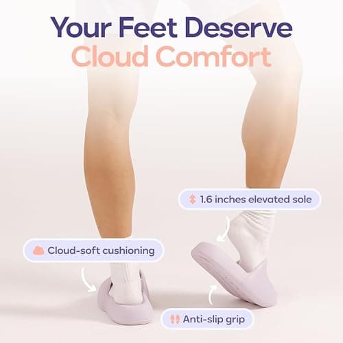 MellowSoft Cloud Slides for Women & Men, Thick Shock-Absorbing Sole | Ultra Soft CloudFoam Cushioning Slides, Lightweight Anti-Slip Recovery Sandals for Indoor & Outdoor Comfort thumbnail 11