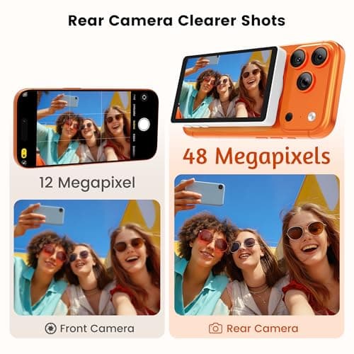 Vamvo Magnetic Selfie Monitor Screen for iPhone & Android, 4K Wireless Vlog Screen with Remote, 180° Rotation & Screen Mirroring Content Creator Essentials for TikTok, YouTube Live Streaming (White) thumbnail 4