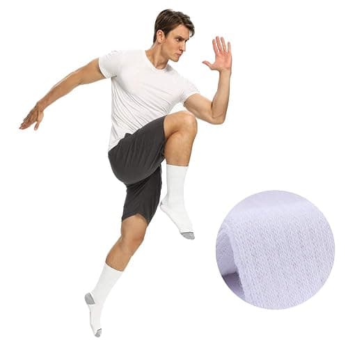 EnerWear 10P Pack Unisex Cotton Moisture Wicking Cushion Crew Socks thumbnail 3