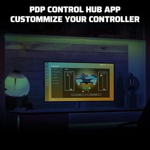 PDP Gaming REMATCH GLOW Enhanced Wired Controller: Licensed Xbox Series X|S Gamepad, Xbox One, Windows PC, Mappable Back Buttons, Audio Controls, Customizable Companion App: Blue Tide Glow in the Dark thumbnail 2