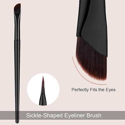 Rytrre 7 Pcs Eyeliner Brush, Angled Flat Definer Eye Liner Makeup Brushes, Ultra Fine Bent Pencil Point Eyeliner Brushes for Precision Liner thumbnail 4